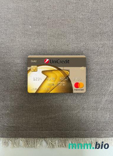 Romania UniCredit bank mastercard gold wygląd fotograficzny skan PSD + zdjęcie